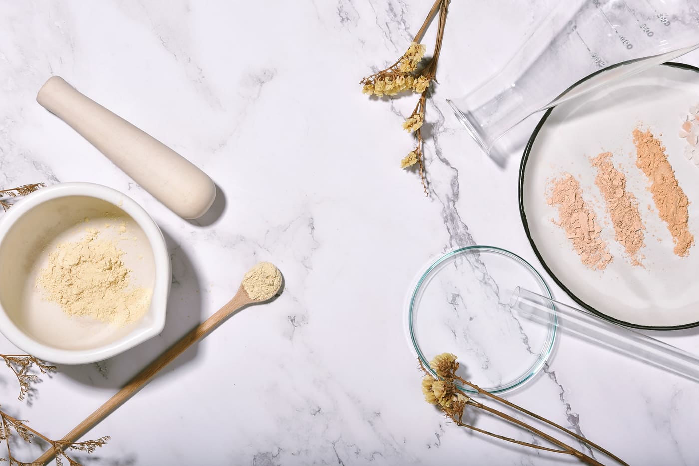 Herbal ingredients flatlay